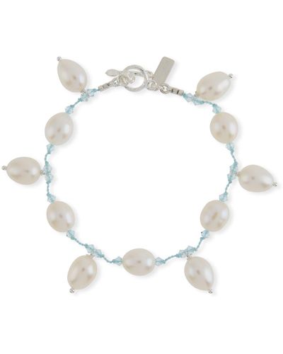 Margo Morrison Multi-pearl Dangle Bracelet - White