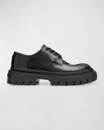 Amiri Lug-Sole Leather Derby Shoes - Black