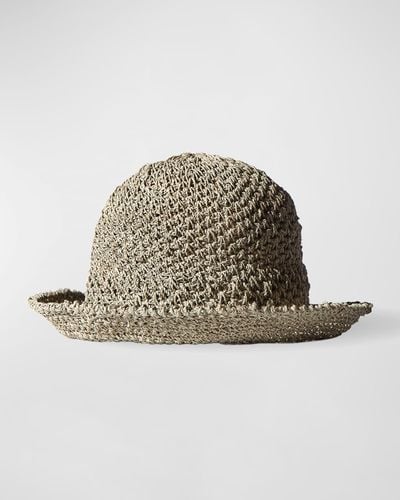 Janessa Leone Harriet Raffia Bucket Hat - Natural
