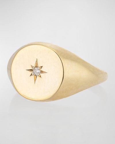 Sarah Chloe Alana 14k Gold Pinky Signet Ring - Natural