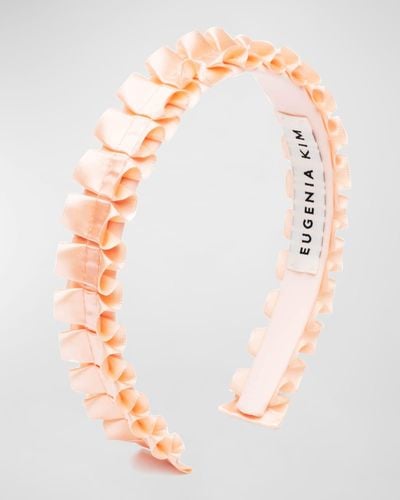 Eugenia Kim Rafaela Ruffled Satin Headband - Pink