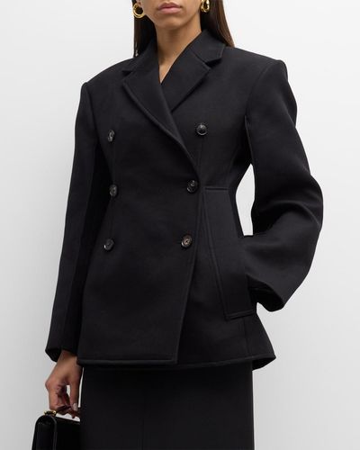 Co. Double-breasted A-line Blazer Jacket - Black