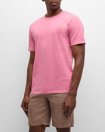 Vince Garment-Dyed Crewneck T-Shirt - Pink