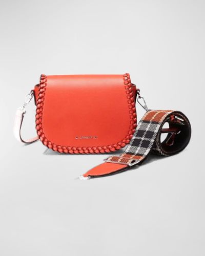 orYANY Bentley Flap Leather Crossbody Bag - Red