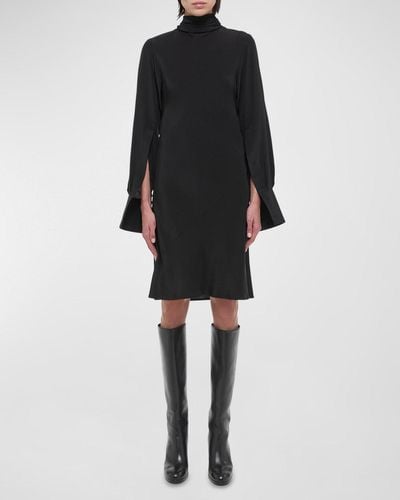 Helmut Lang Long-Sleeve Scarf Dress - Black