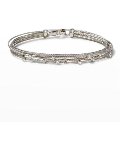 Paul Morelli Seven-strand Cable Wire Bracelet With Diamonds - White
