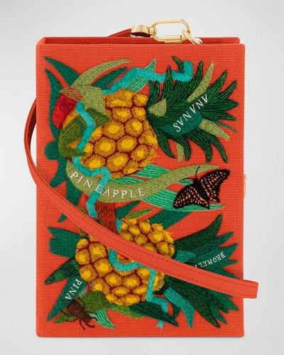 Olympia Le-Tan Ananas Book Clutch Bag - Green
