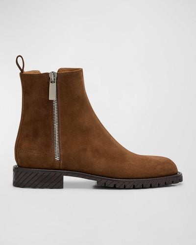 Off-White c/o Virgil Abloh Military Suede Ankle Boots - Brown