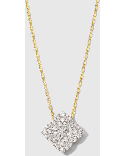 Frederic Sage White Gold Large Fleur D'amour All Diamond Pendant Necklace