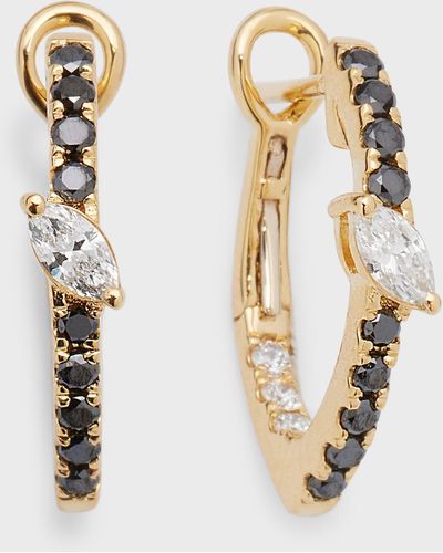 Frederic Sage 18k Yellow Gold Marquise-cut Diamond Hoop Earrings - Metallic