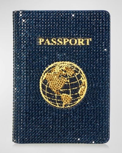 Judith Leiber Allover Crystal Passport Holder - Blue