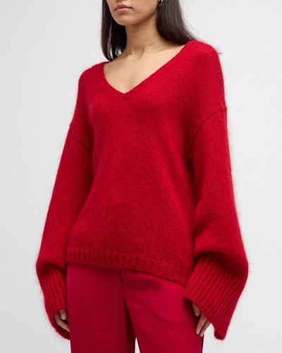 By Malene Birger Cimone V-Neck Sweater - Red