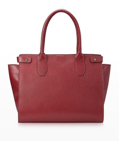 Gigi New York Reese Leather Top Handle Satchel Bag - Red