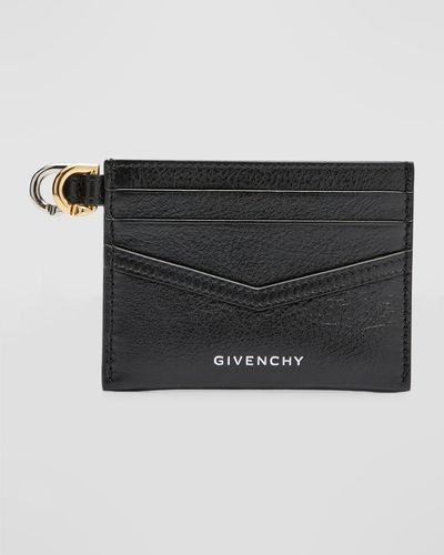 Givenchy Voyou Card Holder In Tumbled Leather - Black