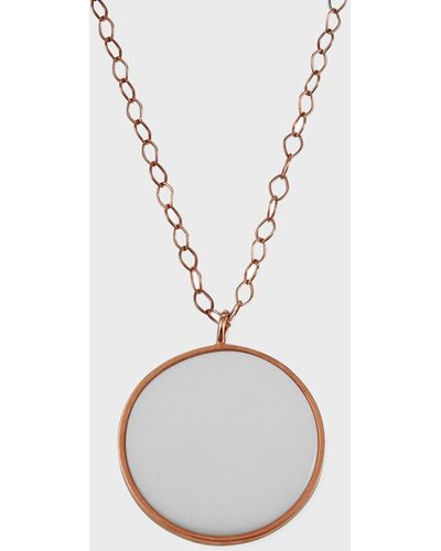 Ginette NY Ever Jumbo White Agate Disc Necklace - Metallic