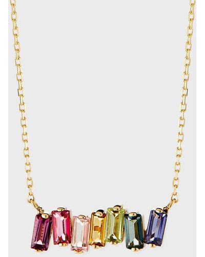KALAN by Suzanne Kalan 14K Bar Necklace - Multicolor