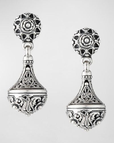 Konstantino Carved Sterling Drop Earrings - Metallic