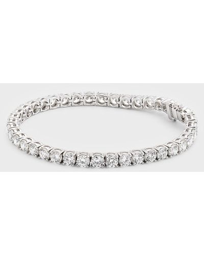 Neiman Marcus 18k White Gold Fg-si1 Diamond Tennis Bracelet - Metallic