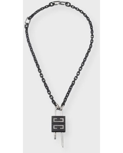 Givenchy Small 4g Crystal Lock Pendant Necklace - Multicolor