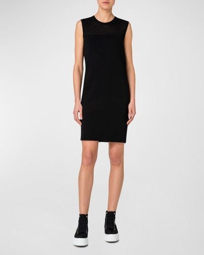 Akris Linen Blend Knit Sheath Dress - Black