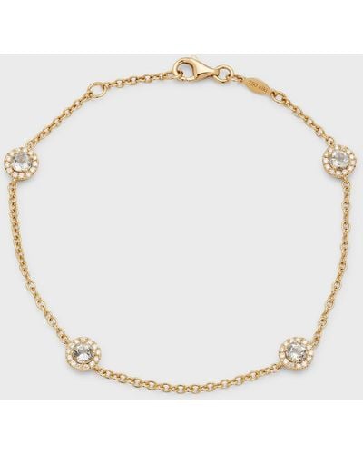 Kiki McDonough Grace 18k Yellow Gold Chain Bracelet With Green Amethyst And Diamonds - Natural