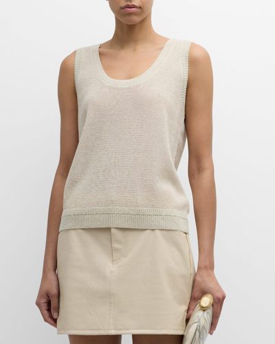 Kobi Halperin Heidi Sleeveless Shimmer Knit Sweater - Natural