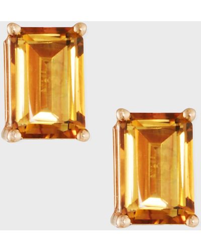 KALAN by Suzanne Kalan 14k Rose Gold Emerald-cut Stud Earrings - Metallic