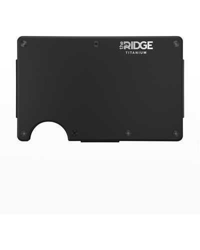 THE RIDGE Rfid Money Clip Metal Wallet, Matte Titanium - Black