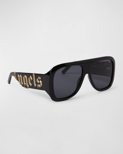 Palm Angels Sonoma Acetate Shield Sunglasses - Brown