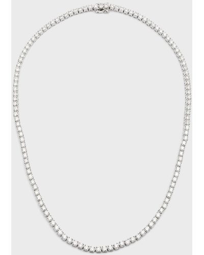 Neiman Marcus 18k White Gold Round Diamond Line Necklace, 18"l