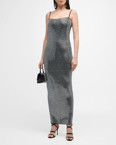 retroféte Kyree Metallic Knit Bodycon Maxi Dress - Gray