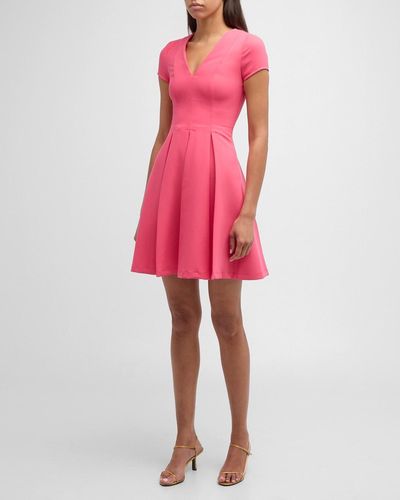 Emporio Armani Emma Pleated Fit-&-Flare Mini Dress - Pink