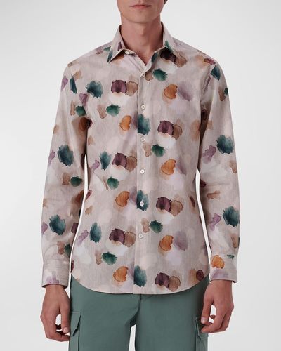 Bugatchi Slim Fit Cotton-Stretch Sport Shirt - Multicolor