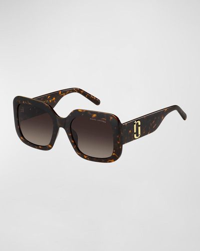 Marc Jacobs J Marc Logo Square Acetate Sunglasses - Brown