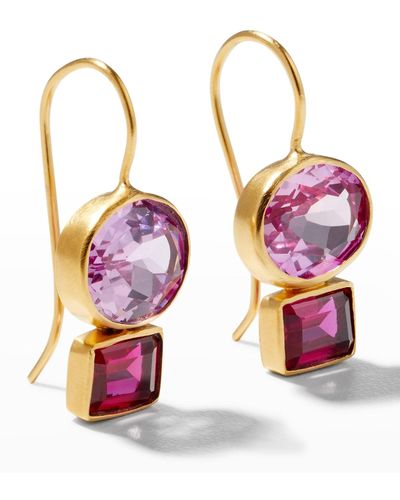 Dina Mackney Double Drop Earrings - Pink
