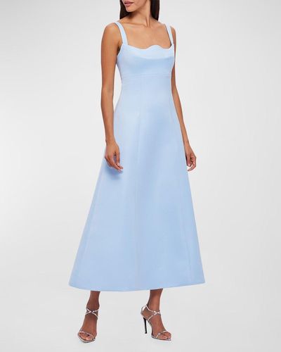 LEO LIN Odette Sleeveless A-Line Midi Dress - Blue