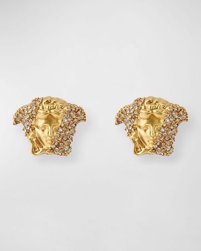 Versace Medusa Head Crystal-Embellished Earrings - Metallic