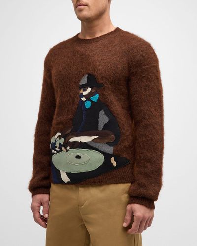 Amiri Fuzzy Turn Table Sweater - Brown