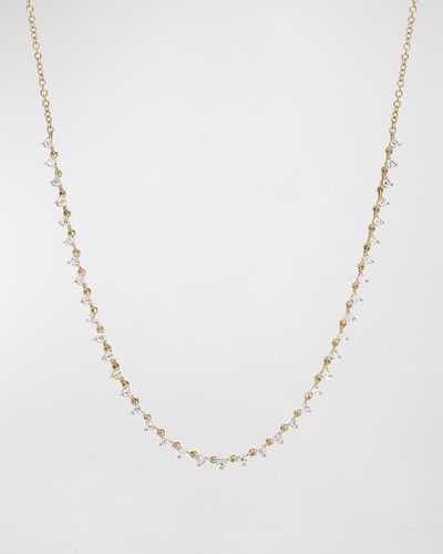 Zoe Lev 14K 3-Prong Diamond Segment Necklace - White