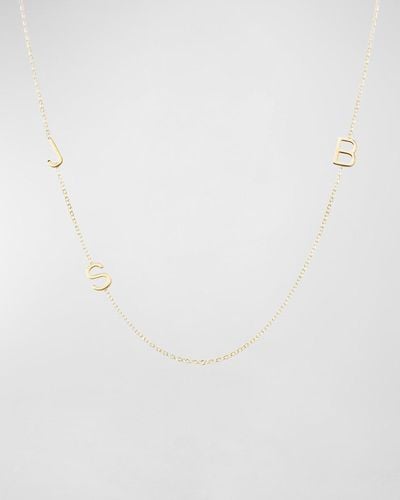 Maya Brenner Mini 3-letter Personalized Necklace, 14k Yellow Gold - White