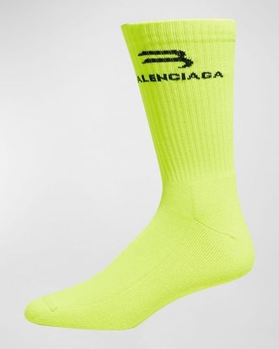 Balenciaga Logo Sport Socks - Green