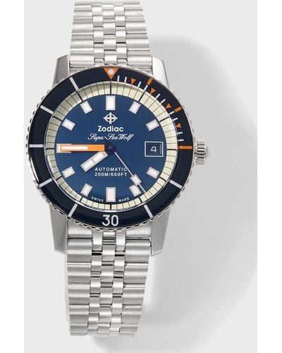 Zodiac Super Sea Wolf Automatic Bracelet Watch - Blue