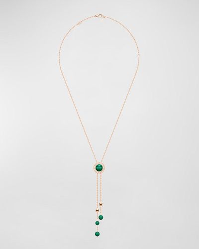 Piaget Possesion 18k Rose Gold Malachite Pendant Necklace - White