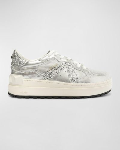 SCHUTZ SHOES Leather Low-top Sneakers - White