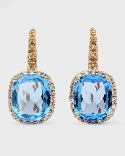 Stephen Dweck Blue Topaz & Diamond 18k Gold Earrings
