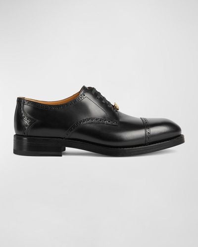 Gucci Rooster Leather Brogues - Black