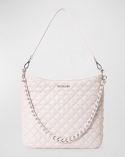 MZ Wallace Crosby Quilted Leather Hobo Bag - Pink