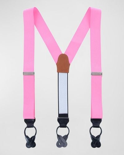 Trafalgar Silk Suspender Braces - Pink
