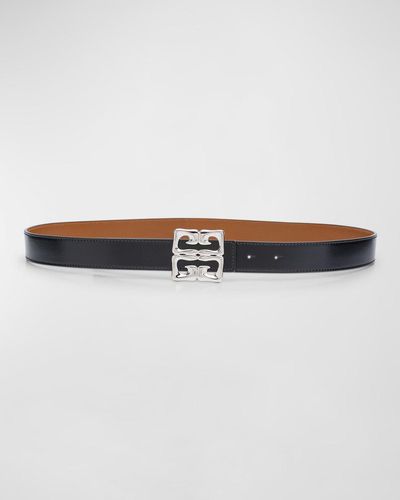Givenchy 4G Baroque Reversible Smooth Leather Belt - White