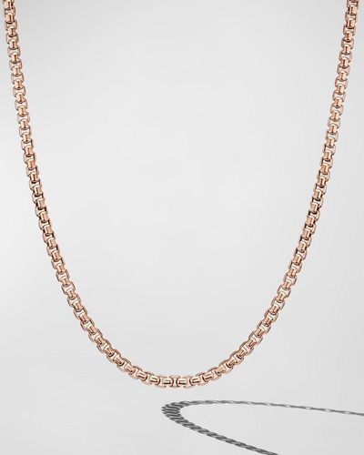 David Yurman Box Chain Necklace In 18k Rose Gold, 5mm, 24"l - White
